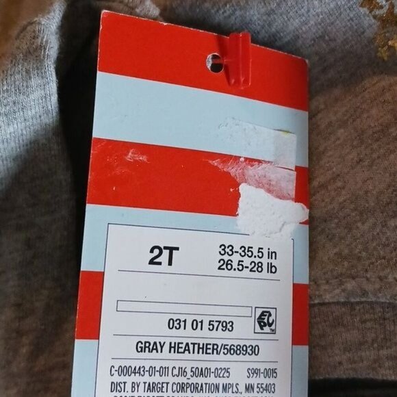 Cat & Jack Reindeer Shirt Holiday Gray Long Sleeve Crew Neck Toddler Girls - Picture 6 of 7